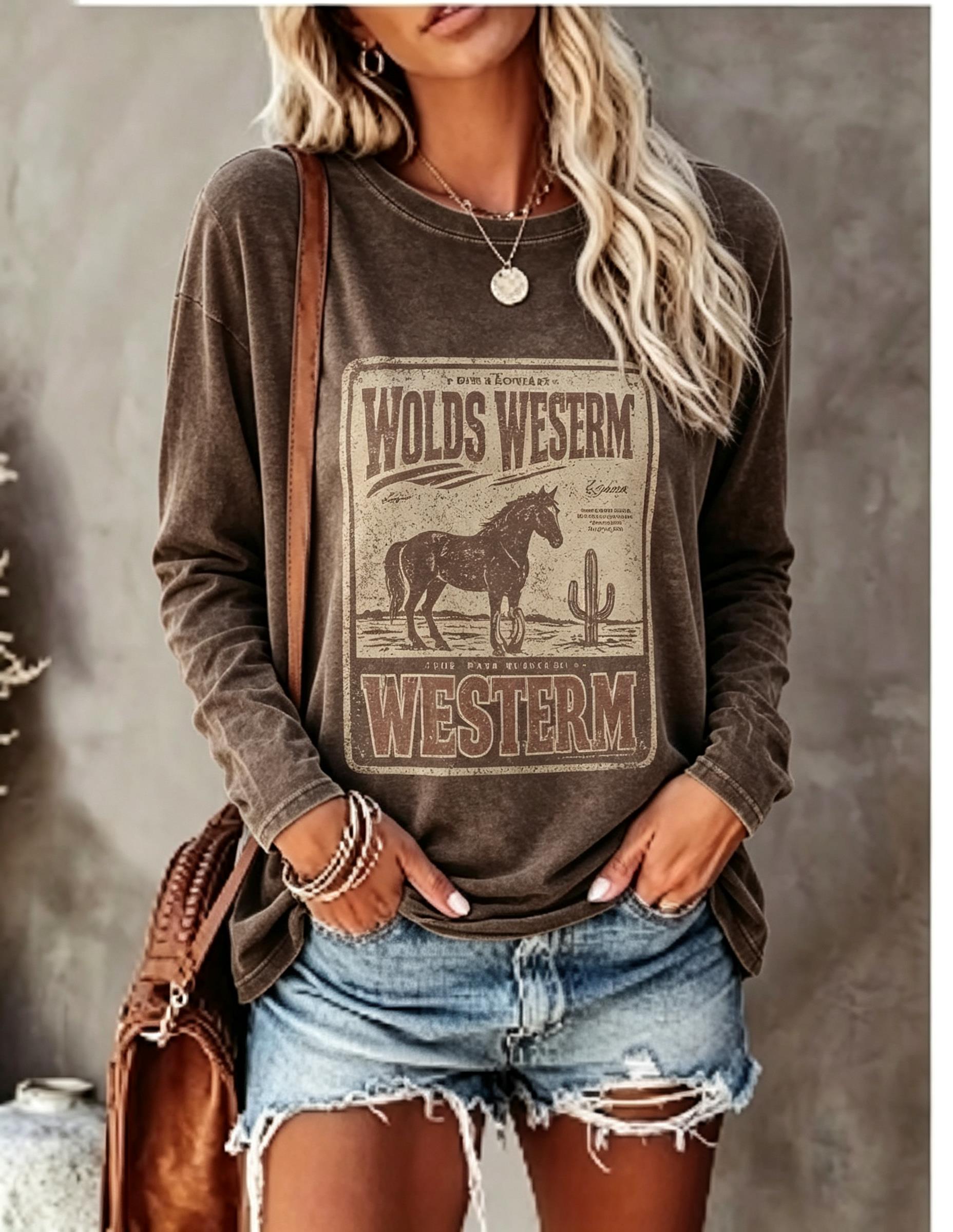Winter Clothing For Women - Женская футболка с длинным рукавом, винтажный